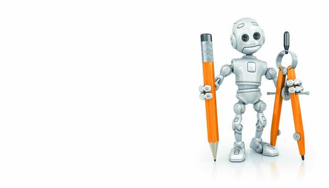 Bild mit Bleistifte haltender 3D-Figur