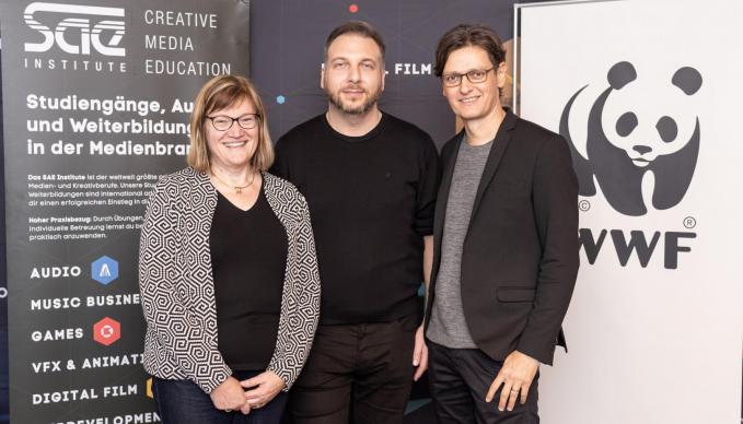 Dr. Astrid Eichhorn (WWF-Projektbüro Mittlere Elbe) | Christoph Graf (Projektleiter Game Jam DACH-Region) | Chris Müller (GF SAE DACH-Region)